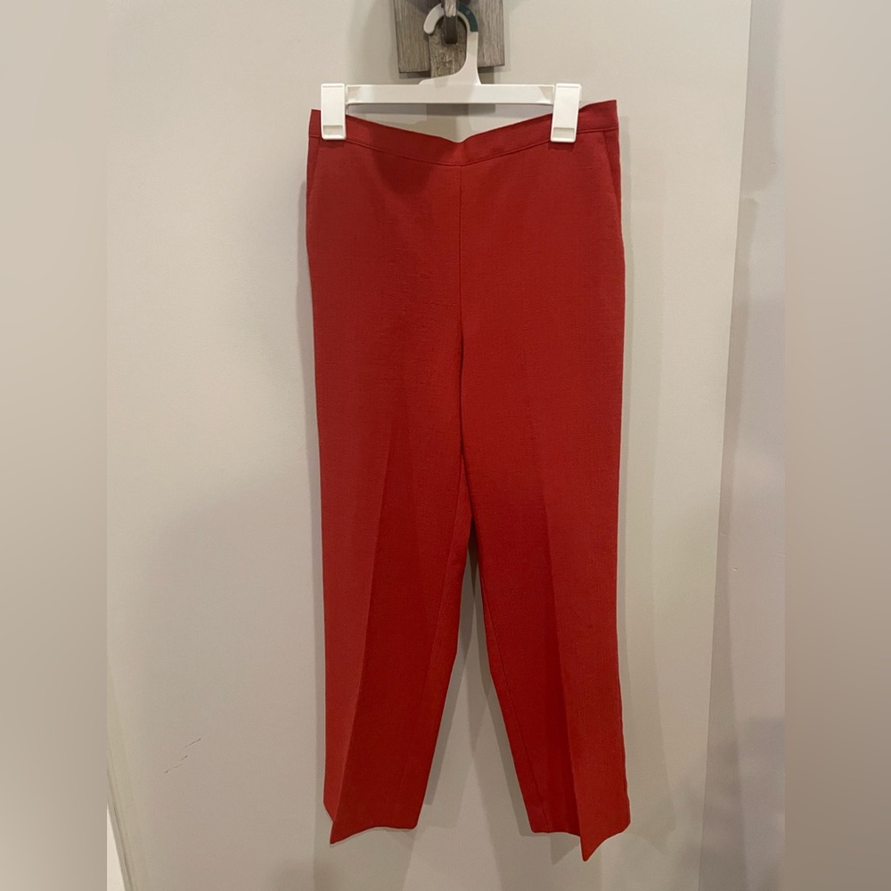Red-Orange Trouser Pants with Pockets